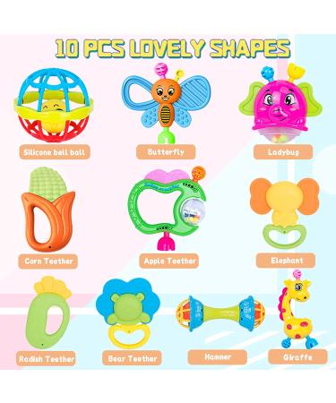 Baby Rattles Toys for 0-6 Months - 14 PCS Infant Gift Set with Teething, Wrist Socks Rattle - Newborn Sensory Toy for Boys and Girls (0-3 Months) - Buy Online on GoSupps.com