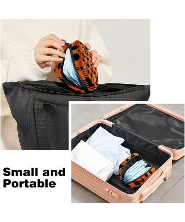 Halloween Pumpkin Plaid Sanitary Napkin Storage Bag | Portable Period Kit for Women & Teen Girls - Menstrual Cup & Tampon Pouch - Buy Online on GoSupps.com