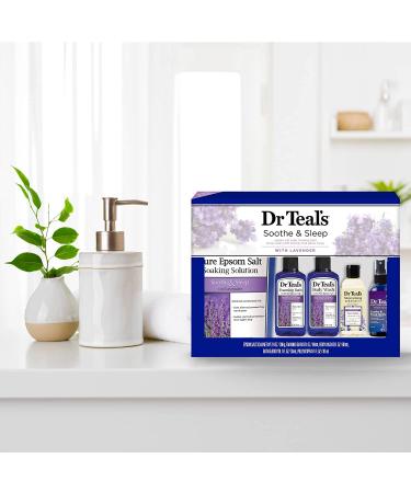 Dr Teal's Lavender Soothe & Sleep 5-Piece Gift Set: Epsom Salt, Foaming Bath, Body Wash, Oil, Pillow Spray - Buy Online on GoSupps.com