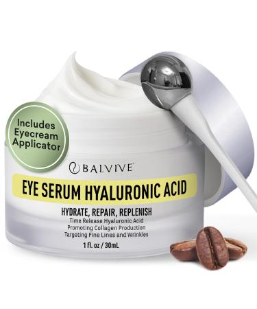 BALVIVE Caffeine Under Eye Cream for Dark Circles Puffiness Wrinkles Bags Under Eye & Fine Lines with Retinol & Multi-Peptides - Brightening Hydrating & Revitalizing for Women & Men 30ml