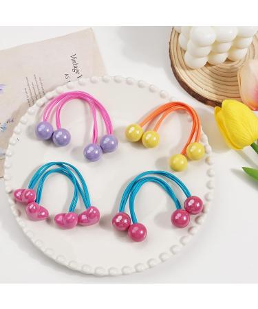 18Pcs Small Plastics Balls Hair Ties for Toddler Girls & Women - Elastic Rubber Bands Hair Accessories - Buy Online on GoSupps.com