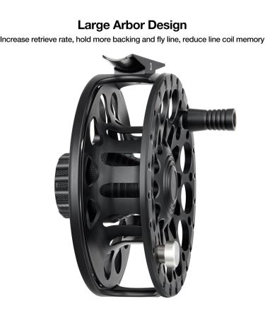 Piscifun Crest Fly Fishing Reel Large Arbor Fully Sealed Drag Saltwater CNC-machined Aluminum Alloy Fly Reel 5/6  7/8  9/10 (Green Black) Black Crest-3(7/8wt) - Buy Online on GoSupps.com