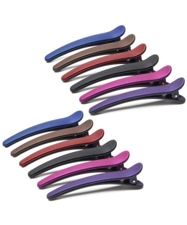 Adecco LLC 12pcs Styling Hair Clips for Women  Plastic Duckbill Hair Clips  Professional Hair Clips For Hair Styling and Sectioning  Non-slip Hair Dressing Grip Clips Salon Hair Barrettes