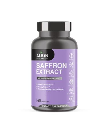 Align Nutrients Saffron Extract Capsules 88.5 mg 60 ct | Natural & Pure | Powerful Antioxidant Mood Balancer Promotes Heart & Eye Health