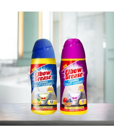 Set of Elbow Grease Foaming Toilet Cleaner Lemon Fresh + Berry Blast Fragrance Deep Cleaning Action Powder Cleaning Foam and Extra Freshness Toilet Cleaner (500g) - Buy Online on GoSupps.com
