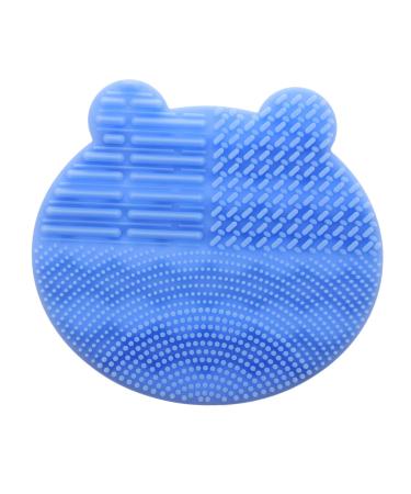2 1 Makeup Brush Holder Brush Cleaning Mat Brush Mat Stand Brush Pad Rack Makeup Brush Mat Brush Stand Makeup Brush Pad Brush Scrubber 11x10cm Blue