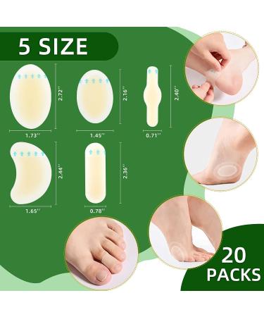 Gel Blister Bandages - 20 PCS Waterproof Hydrocolloid Cushions for Foot, Toe, and Heel - Blister Prevention & Recovery - Includes 5 Sizes Pads and 36 Acne Dots Plasters - Buy Online on GoSupps.com