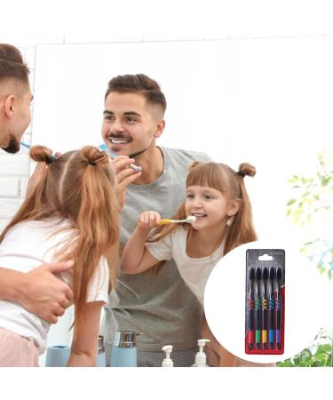 Shop Leryveo Soft Bamboo Coal Toothbrushes - 5 Pack with Soft Bristles | Eco-Friendly Dental Care in Various Colors for the Moon Family - Buy Online on GoSupps.com