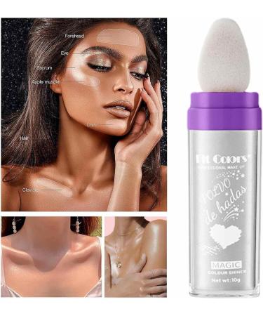 Loose Highlighter Powder Eye Shadow Stick Makeup Highlighter | Glow in The Dark and Sunshine Make Up Easy to Apply Shimmer Powder for Face Neck 02# - Buy Online on GoSupps.com