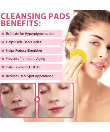 Turmeric Kojic Acid Cleansing Pads Turmeric Kojic Acid Pads Infused Foaming Exfoliating Pads Unclog Pores Turmeric Cleansing Pads for Dark Spots Helps Balance Skin Oil And Water 40 Pads - Buy Online on GoSupps.com