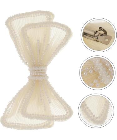 Beavorty 1PC bow hairpin wedding headpiece for bride Large Hair Bows Hair Bows Clips hair barrettes for women wedding hair clips for brides Headdress white plastic crocodile skin girl pearl - Buy Online on GoSupps.com