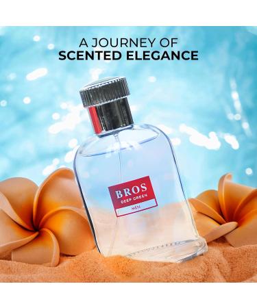 Bros Deep Green Sensual Woody Fragrance for Men | Long Lasting Cologne Aromatic Scent Eau de Parfum Natural Spray - Great Holiday Gift 3.4 Fl Oz/100 Ml - Buy Online on GoSupps.com