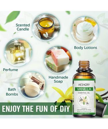 Aeshory 100% Natural Essential Oils Vanilla 50ml - Therapeutic Quality Aromatherapy Fragrance Oil for Diffuser Humidifier Skin & Hair Care Massage - Buy Online on GoSupps.com