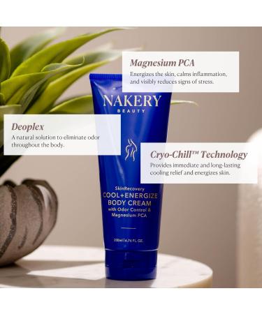 Nakery SkinRecovery Cool + Energize Cooling Body Cream Magnesium Body Lotion for Hot Flashes Firming Moisturizer with Menthol and Caffeine Calming Skincare for Women 50+ Made in USA - Buy Online on GoSupps.com