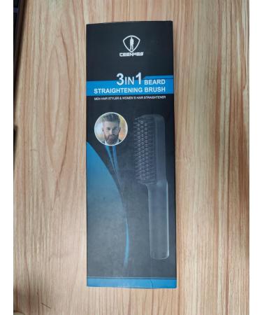 Ceenwes 3 in 1 Professional Beard Straightener with Beard Oil & Balm - Portable Hair Straightener Brush for Men & Women - Beard Straightening Comb Gift - Buy Online on GoSupps.com