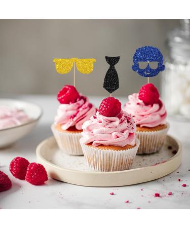 24Pcs Boss Baby Cupcake Toppers Little Man Cupcake Toppers for Boy Colorful Glitter Baby Boy Cupcake Picks for Baby Shower Gender Reveal/Boy 1st Birthday Party Decoration - Buy Online on GoSupps.com