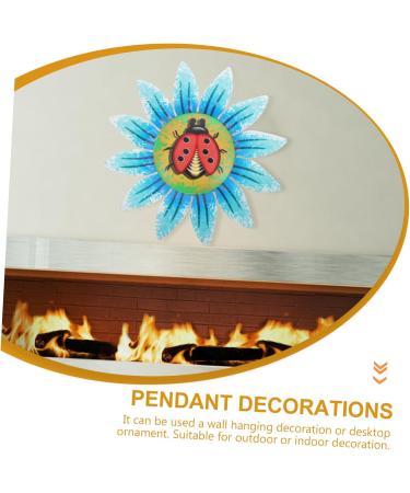 ABOOFAN Iron Pendant Home Decor Metal Sunflower Sculpture Scene Hanging Decor Colorful Wall Decoration 16x16cm Blue - Buy Online on GoSupps.com