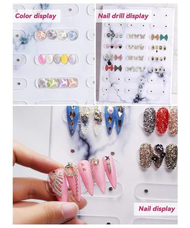 Kalolary Large Magnetic Marble Nail Art Display Board - Detachable Color Card Stand for Acrylic False Tips - Buy Online on GoSupps.com