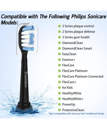 Trustnice Replacement Brushes for Philips Sonicare - Brush Heads Compatible with Healthywhite EasyClean Gum Health & Flexcare - 8 Pack (Black) - International Shipping Available - Buy Online on GoSupps.com