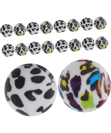 EXCEART 100 Pcs Leopard Print Silicone Bead Set for Pacifier Chain - Baby Safe - 1.5X1.5X1.5CM - Buy Online on GoSupps.com