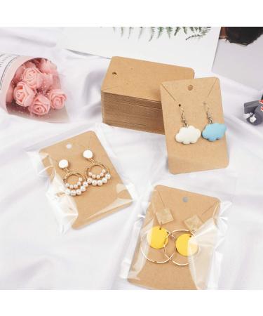 150 Earring Cards with Self-Seal Bags and Kraft Paper Tags - Brown - Buy Online on GoSupps.com