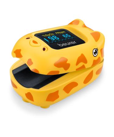 Beurer PO13 Children's Fingertip Pulse Oximeter Fast Oxygen Saturation and Pulse Rate Monitor for Kids Bright Color Display with Automatic Rotation and Auto Shut-Off Gilly the Giraffe