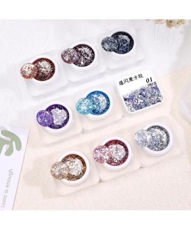 Glitter Nail Polish Gel Sparkly Portable Glitter Nail Gel Manicure for Salon - Buy Online on GoSupps.com