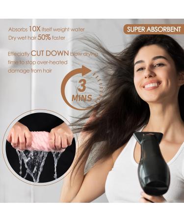 JEFFSUN Microfiber Hair Drying Towel Wrap - Super Absorbent Hooded Turban for Women | 2 Colors Extra Thick for Long Curly Wet Hair - Buy Online on GoSupps.com