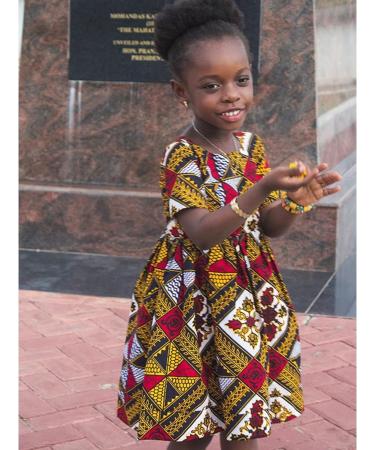 BenleWend Kids Girls Tank Dress | African Aztec Hem Swing Sundress 4-5T Navy - Buy Online on GoSupps.com