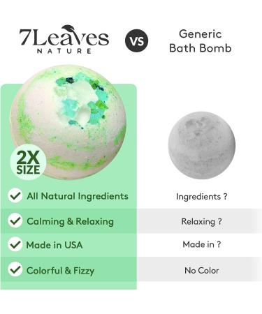 7Leaves Nature Premium Jasmine Bath Bombs - Large 6oz Fizzies for Skin Moisturizing & Relaxing Spa Bath - Handmade Gift Idea for Mother's Day, Valentine's, Anniversary, Christmas - Buy Online on GoSupps.com
