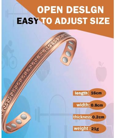 Pure Copper Magnetic Bracelet for Men & Women - 16.0 cm | Perfect Gift for Her - Buy Online on GoSupps.com