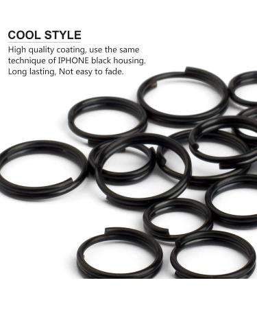 FEGVE Titanium Key Rings Split Rings - Non-Magnetic Small Keyrings for Necklaces, Keys, and Jewelry - 15pcs Mix 10/12/14mm (Black) - Buy Online on GoSupps.com