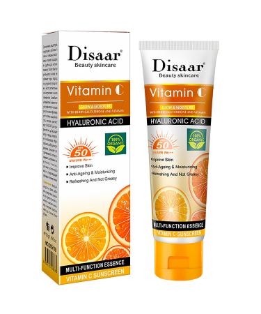 Vitamin C Sunscreen Orange Extract Hyaluronic Acid SPF50 UVA/UVB PA+++ Moisturizing Refreshing Skin 50g / 1.69fl.oz