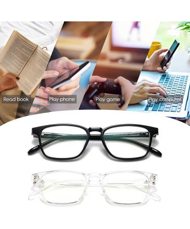 Blue Light Blocking Glasses for Men & Women - Fashion Nerd Eyeglasses - Relieve Eye Strain - Pack of 2 - Buy Online on GoSupps.com
