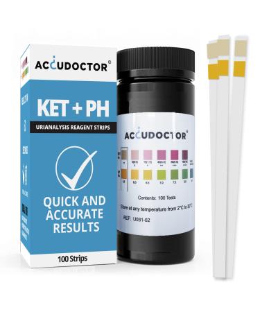 100 Accudoctor Ketones + pH Ket Keto Test Strips Sticks kit strups ketosis Urine Test UK Testing Alkaline ketogenic Diet Low Carb Monitor Measurement of Ketones ketosticks diagnostique Urine Test