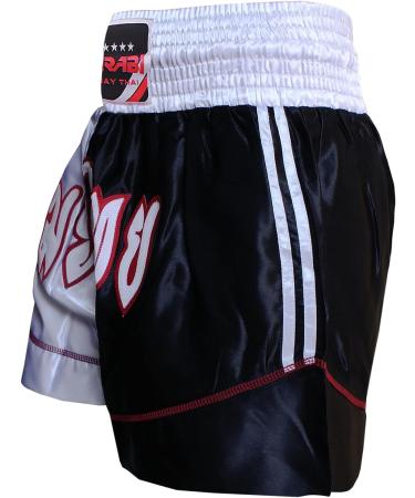 Farabi Sports Muay Thai Kickboxing MMA Boxing Training Shorts - White/Black - X-Large - Buy Online on GoSupps.com