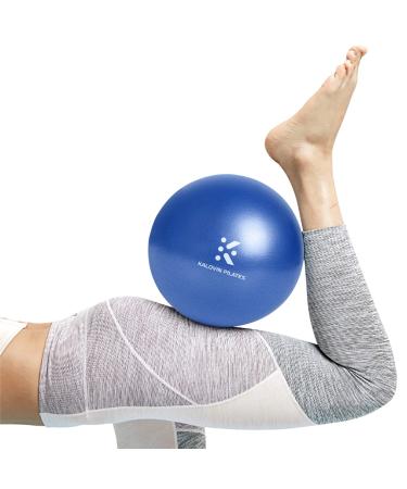 Kalovin Pilates Ball, Mini Exercise Ball, 9 Inch Small Bender Ball with Inflatable Straw for Yoga, Pilates, Barre, Physical Therapy, Stability Exercise Training Gym Blue