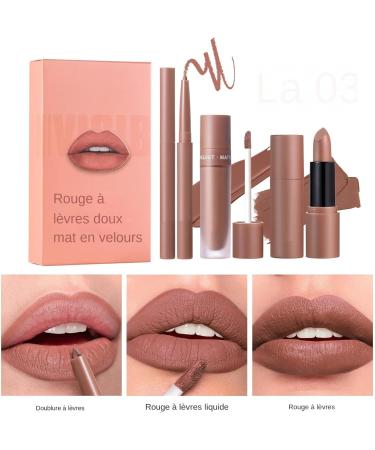  G n rique Liquid Lipstick & Lip Liner Set Lipstick Kit Liquid Lipstick Pencil 3 Pieces Lip Pencil Set Velvet Lip Liner Lip Color App - Buy Online on GoSupps.com