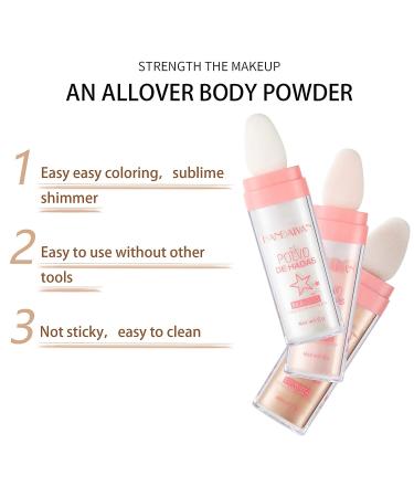 TENGLONG 3PCS Magic Highlighter Powder Stick Makeup Polvo De Hadas Fairy Highlight Patting Powder Body Brightens the Natural Three-dimensional Face Powder Blusher White+Pink+Brown - Buy Online on GoSupps.com