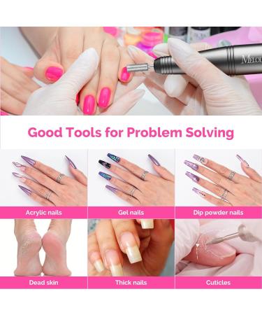 MelodySusie Electric Nail Files 11 in 1 Kit PC180F | Cordless 25000RPM Nail Drill | Portable Rechargeable Efile for Acrylic Nails | Professional Manicure Pedicure Tool (Gray) - Buy Online on GoSupps.com