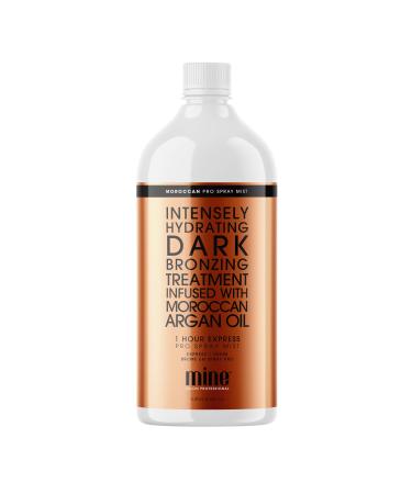 MineTan Spray Tan Solution | Moroccan Sunless Tanning Solution - An Argan Oil Enriched Skin Therapy Experience For A Rich  Super Dark Brown Skin Finish  Salon Professional Formula  Vegan  33.38 Fl Oz