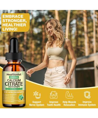 2 Packs 2000mg Calcium Citrate with Vitamin D3 K2 Supplements Liquid Drops for Women & Men Magnesium Zinc High Absorption Bone Teeth Muscle & Immune Support 4 Fl oz 2 Fl Oz (Pack of 2) - Buy Online on GoSupps.com