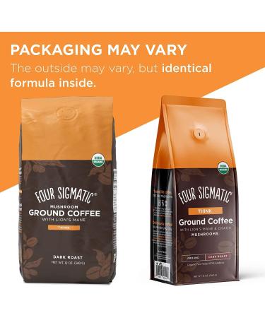 Four Sigma Tic Champignon Ground Coffee with Lion's Mane Think Dark Roast 340 g Pack of 2 - Buy Online on GoSupps.com