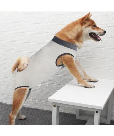 Luxury Dog Coat for Post-Op Recovery | Cuddly Surgical Vest for Female & Male Dogs & Cats - Gray (L) - Buy Online on GoSupps.com