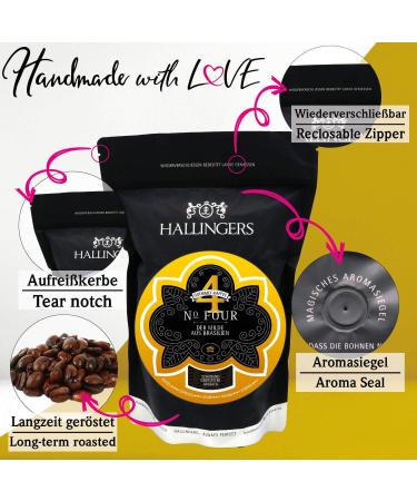 Hallingers No.Four - Gourmet Brazilian Coffee (500g) | Perfect Mother's Day & Father's Day Gifts | New Home & New Year's Eve Recovery - Buy Online on GoSupps.com