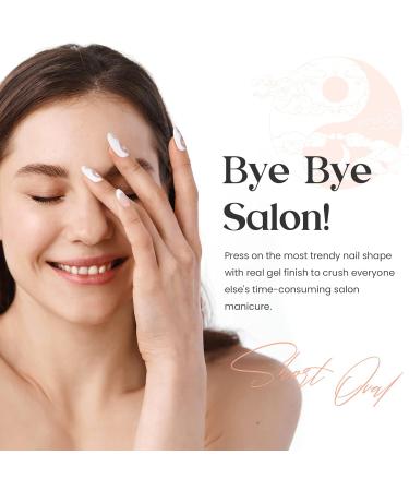 Beetles Press On Short French False Nails - 30PCS White & Nude Full Cover Nails with Glue & Adhesive Tabs - Mini File Included - for Women & Girls - Buy Online on GoSupps.com