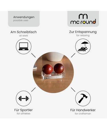 Two Noble Maidu Wooden Balls 45mm for Hand Relaxation | Acrylic Carrier | Qi Gong Therapy & Hand Flatterer - 2 Burmas - Buy Online on GoSupps.com