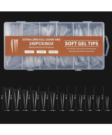 1 Box/box Extra Long Gel Nail Tips Full Cover Fake Nails Luxury Soft Gel Press On Nails DIY Manicure Nail Salon Supply Extra Long Soak Off Nail Extensions Gel False Nails full nail - Buy Online on GoSupps.com