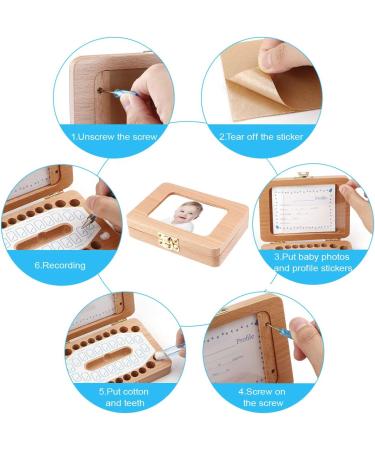 Makerhawk Baby Teeth Box Keepsake - Wooden Baby Tooth Organizer for Boys and Girls - Buy Online on GoSupps.com