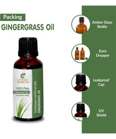 Buy 100% Pure Gingergrass Essential Oil - Cymbopogon Martinii Var Sofia - Therapeutic Grade Natural & Undiluted - 500ml (16.90 Fl.Oz) for Aromatherapy & Home Use - Buy Online on GoSupps.com